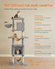 Tall Multi Level Cat Tree Tower with Scratching Posts for Indoor Cats by Feandrea
