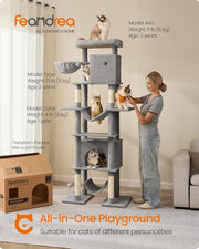 Tall Multi Level Cat Tree Tower with Scratching Posts for Indoor Cats by Feandrea