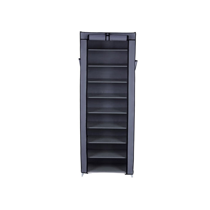 Tall Shoe Rack With Cover, Grey