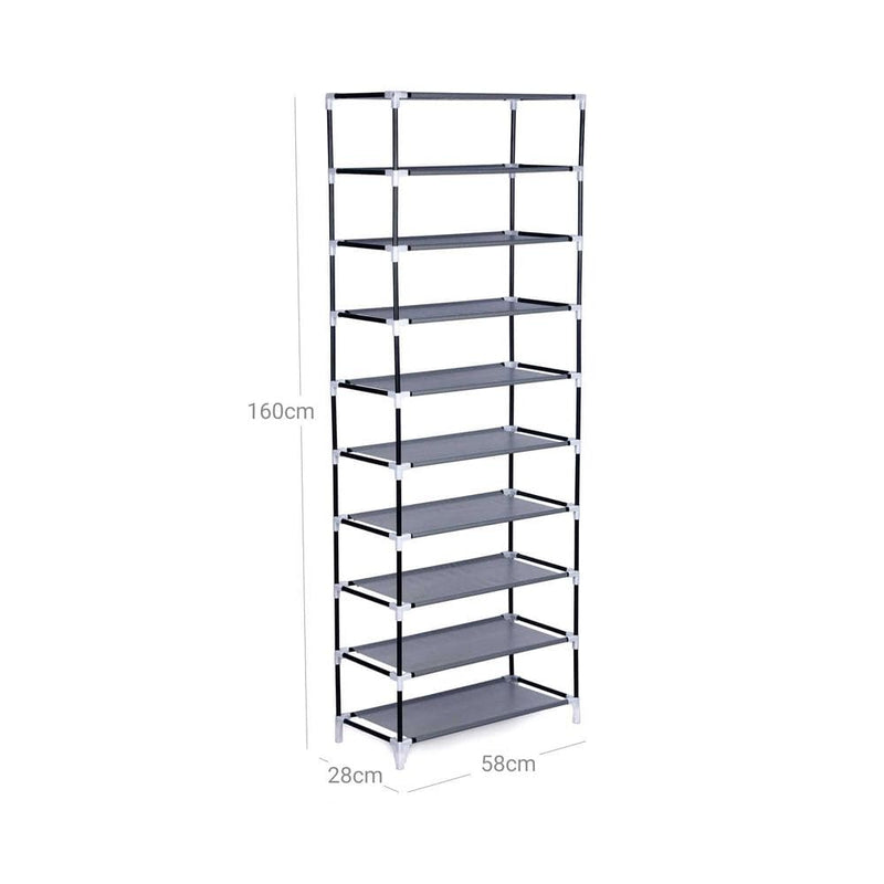 Songmics Tall Shoe Rack With Cover, Grey