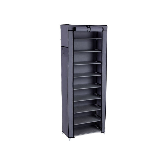 Tall Shoe Rack With Cover, Grey