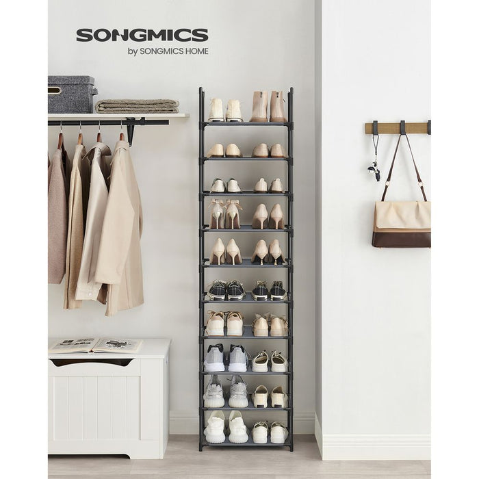 Songmics Tall Narrow Shoe Rack 10 Tier