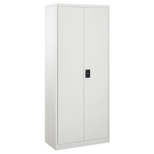 Image of a Tall Lockable Office Cupboard With Two Doors in White.