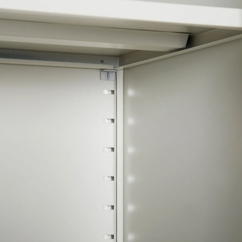 Image of a Tall Lockable Office Cupboard With Two Doors in White.