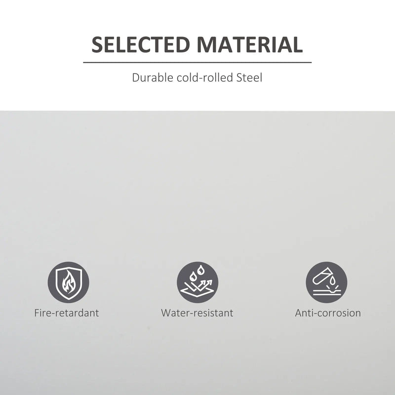 Image of a Tall Lockable Office Cupboard With Two Doors in White.