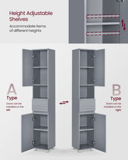 Tall Slim Bathroom Storage Cabinet with Drawer by Vasagle