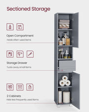 Tall Slim Bathroom Storage Cabinet with Drawer by Vasagle