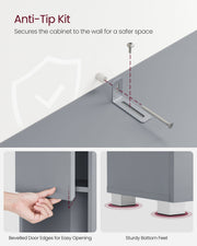 Tall Slim Bathroom Storage Cabinet with Drawer by Vasagle