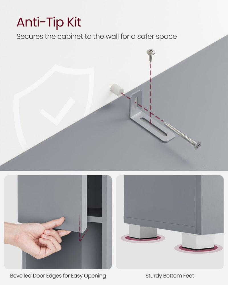 Tall Slim Bathroom Storage Cabinet with Drawer by Vasagle