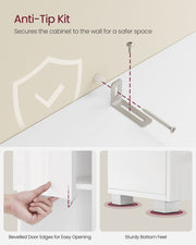 Tall Slim Bathroom Storage Cabinet with Drawer by Vasagle