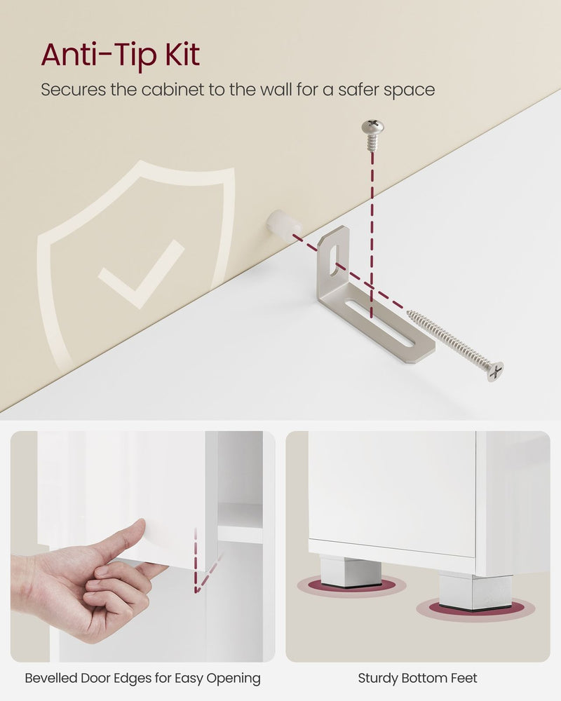 Tall Slim Bathroom Storage Cabinet with Drawer by Vasagle