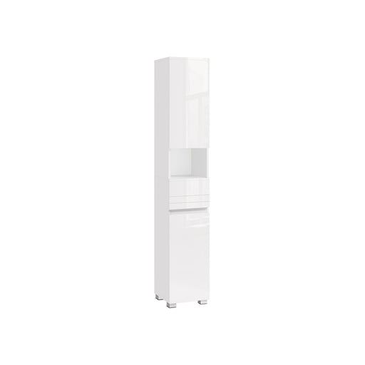 Image of a White Tall Slim Bathroom Storage Cabinet with Drawer by Vasagle