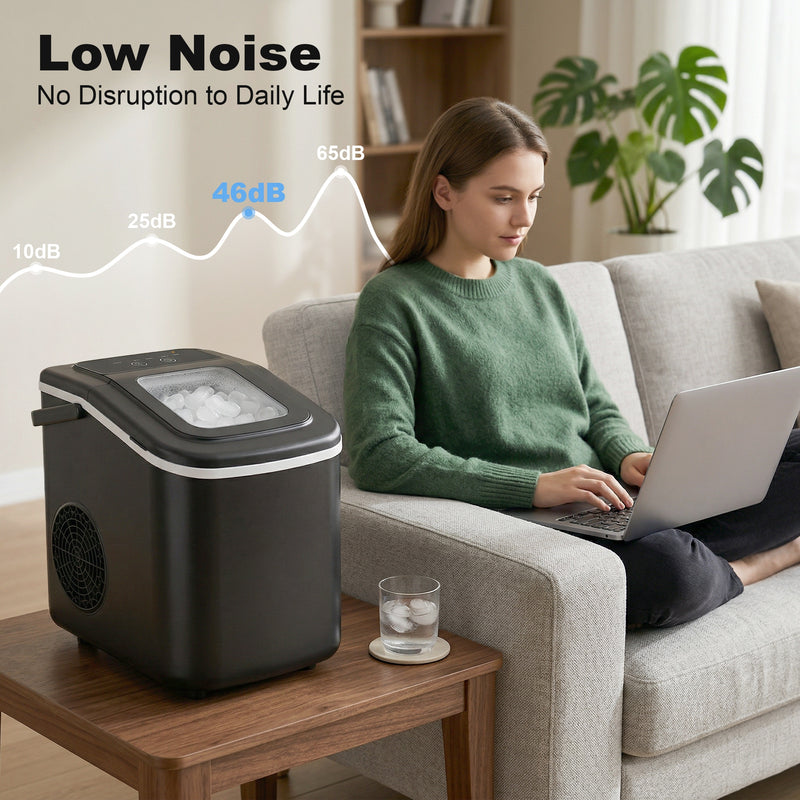 Ice Maker Machine for Fast Fresh Ice at Home Garden or Caravan Black Homcom