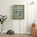 Rustic Brown 7 Tier Wall Display Cabinet With Glass Doors and Adjustable Shelves by HOMCOM
