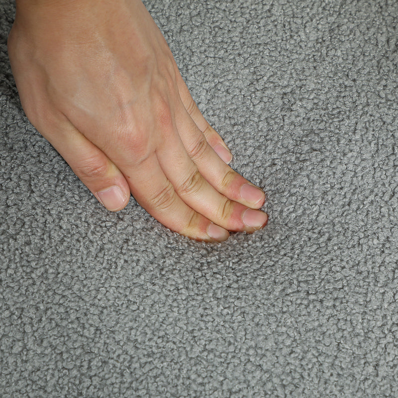 Grey Teddy Fleece Storage Ottoman Footstool with Padded Lid by HOMCOM