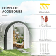 White 3x2m Walk In Tunnel Greenhouse Steel Frame by Outsunny