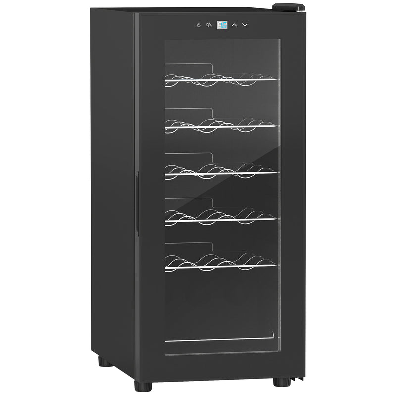 Freestanding Wine Cooler 18 Bottle Capacity With Digital Touch Control And LED Light Black