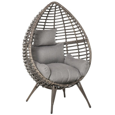 Rattan Egg Chair With Legs, Teardrop Shape, Indoor/Outdoor Outsunny