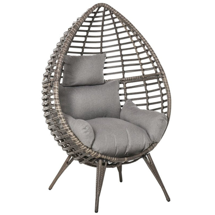 Rattan Egg Chair With Legs, Teardrop Shape, Indoor/Outdoor