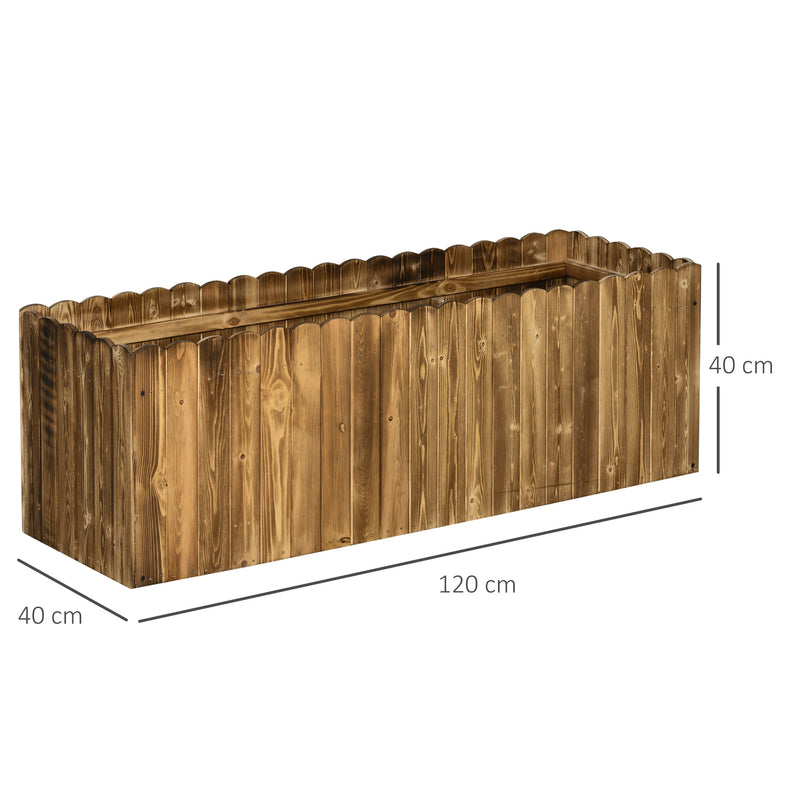 Wooden Raised Garden Bed 172L Outdoor Planter Box For Herbs Vegetables And Flowers
