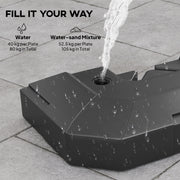 Cantilever Umbrella Base Weights for Stable Garden Shade Easy Fill and Store Black AOSOM