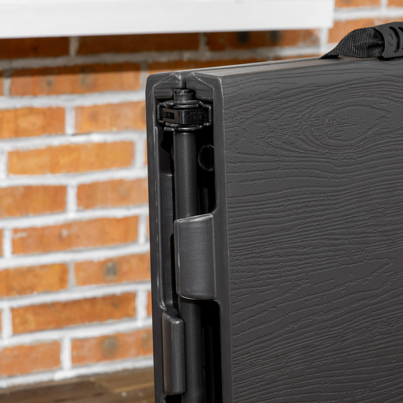 Foldable Patio Dining Table for 4 with Height Adjustable Legs for Garden or Lawn, Dark Grey