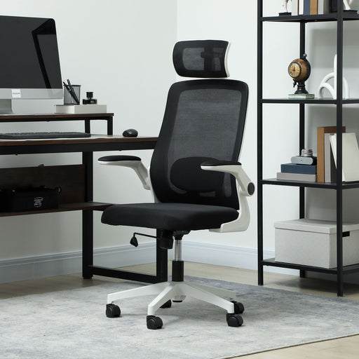 Black Adjustable Swivel Office Chair with Padded Seat by HOMCOM