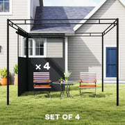 Gazebo Side Panels for 3 x 3 m Frame with Mesh Windows for Privacy and Shade Outsunny