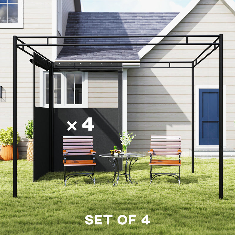 Gazebo Side Panels for 3 x 3 m Frame with Mesh Windows for Privacy and Shade Outsunny