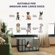 Steel Dog Whelping Box with Washable Pad and Windproof Cloth for Small Medium Dogs by PawHut