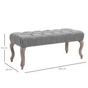 Tufted Upholstered Fabric Bench Seat With Storage For Bedroom Living Room Or Hallway