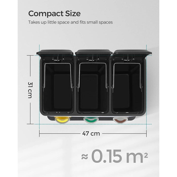 Songmics Three Compartment Recycling Bin