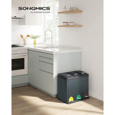 Songmics Three Compartment Recycling Bin Songmics