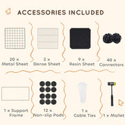 DIY Small Animal Cage with Elevated Huts for Guinea Pigs Rabbits and Hedgehogs Black by PawHut