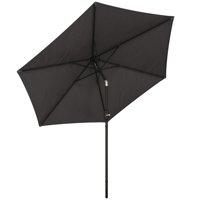 Tilting Garden Parasol with Adjustable UPF30+ Shade For Patio or Lawn Outsunny