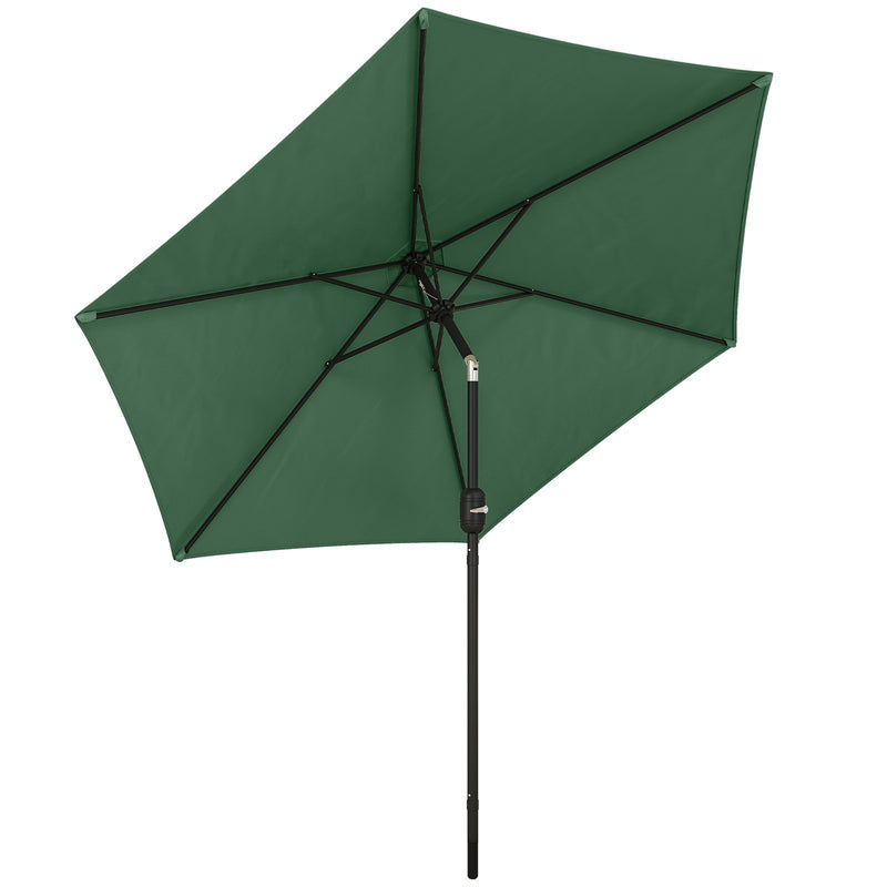 Tilting Garden Parasol with Adjustable UPF30+ Shade For Patio or Lawn Outsunny