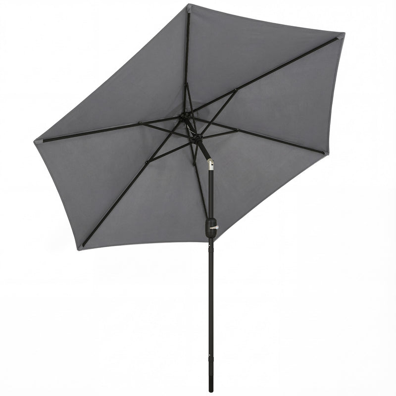 Tilting Garden Parasol with Adjustable UPF30+ Shade For Patio or Lawn Outsunny
