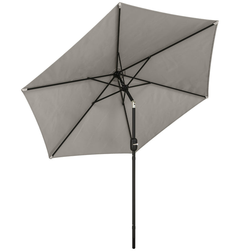 Tilting Garden Parasol with Adjustable UPF30+ Shade For Patio or Lawn Outsunny