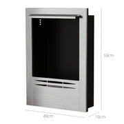 Stainless Steel Indoor Ethanol Fireplace Insert with 0.9L Burner Silver by HOMCOM