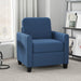 Blue Modern Boxy Linen Look Armchair with Padded Seat by HOMCOM