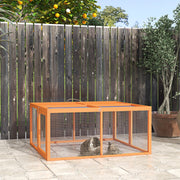 Foldable Wooden Rabbit Hutch for Indoor and Outdoor Use with Easy Access Orange AOSOM
