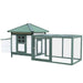 Chicken Coop Wooden Small Animal Pet Cage with Nesting Box and Outdoor Run by PawHut