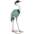 Outsunny Heron Garden Statue, Standing Garden Ornament, Metal Garden Gift with Stakes, 28 x 17 x 63 cm, Multi-Colour AOSOM
