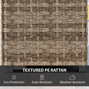 Rattan Coffee Table with Two-Tier Storage for Outdoor Seating Areas Light Brown AOSOM