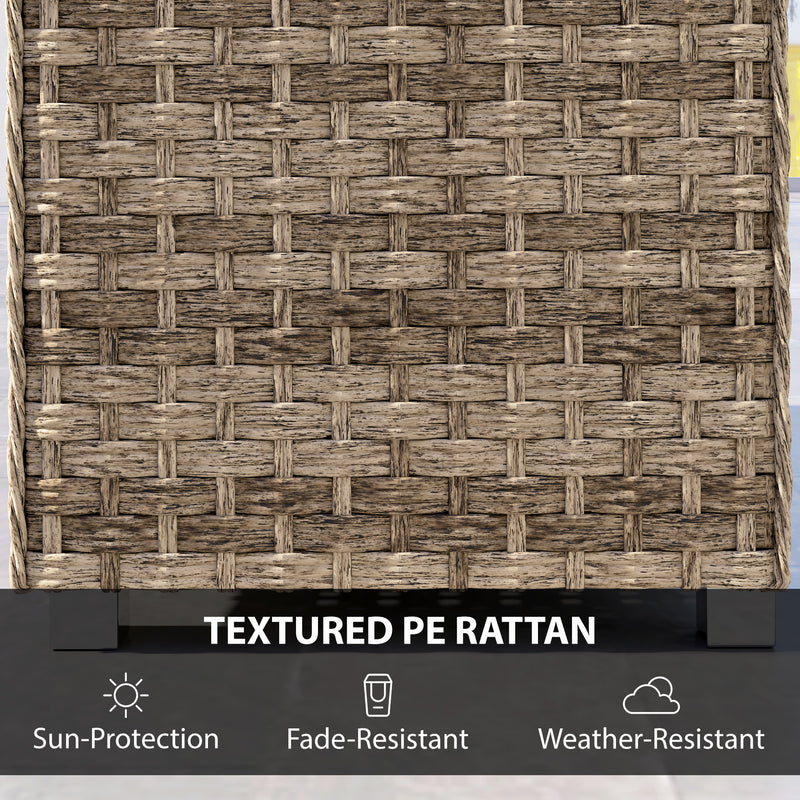 Rattan Coffee Table with Two-Tier Storage for Outdoor Seating Areas Light Brown AOSOM