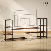 Industrial TV Stand With Storage Shelves For TVs Up To 60 Inches Ideal For Living Rooms