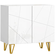Modern High Gloss Sideboard with Hairpin Legs for Stylish Storage and Display, White