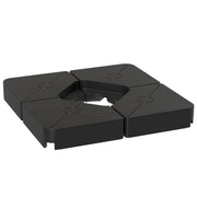 Set of 4 Heavy Duty Cantilever Parasol Base Weights 64kg Sand or 55kg Water Black by Outsunny