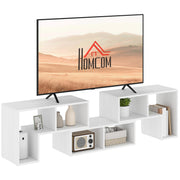 White Extendable TV Stand for TVs up to 75 Inches With Storage Shelves by HOMCOM