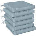 Set of 6 Padded Seat Cushions for Indoor or Outdoor Chairs with Removable Covers Light Grey Outsunny
